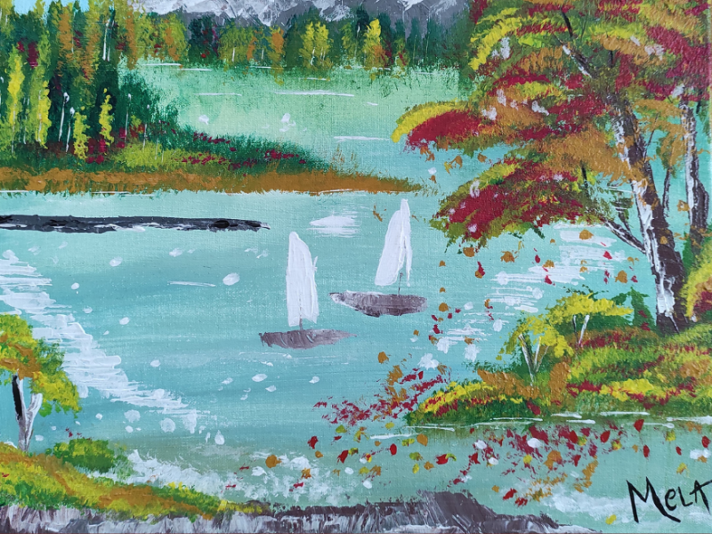 Sailing (Acryl auf Leinwand)